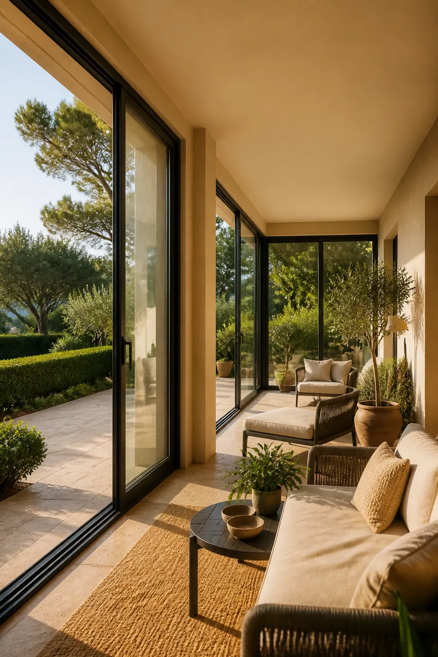 Cerramiento de cristal en chalet