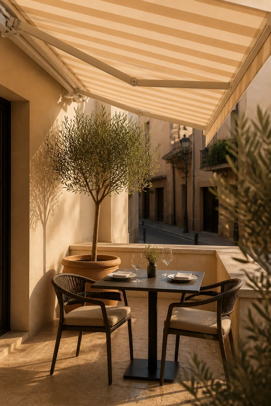 Solución exterior en restaurante